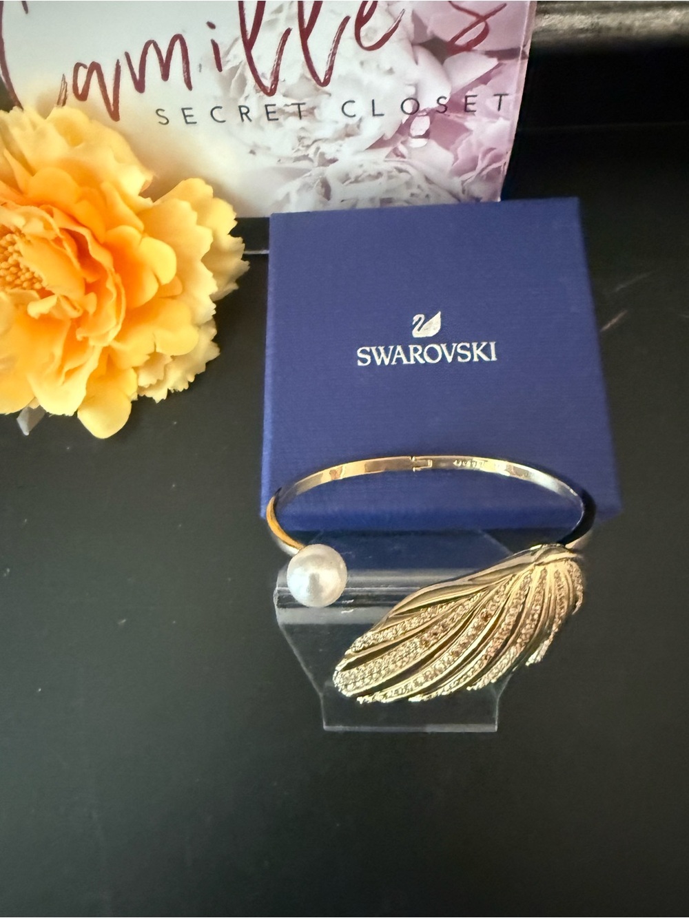 Hallmark Purple Box with Gold Bracelet opens for easy put on